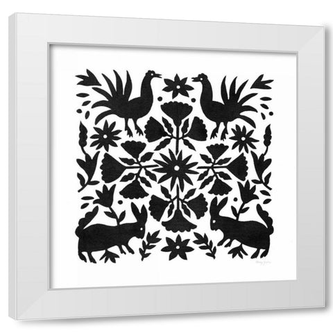 Otomi Elegance Black V White Modern Wood Framed Art Print by Green, Nancy