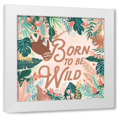 Jungle Hangout III Born to be Wild White Modern Wood Framed Art Print by Marshall, Laura