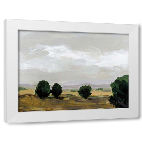 Autumn Fields White Modern Wood Framed Art Print by Munger, Pamela