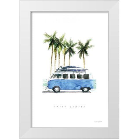 Surf Days II White Modern Wood Framed Art Print by Charro, Mercedes Lopez
