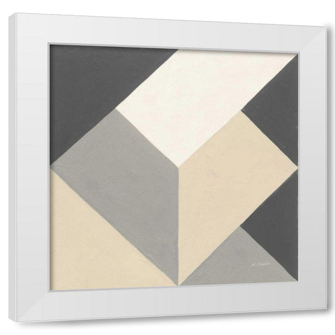 Triangles I Neutral Crop White Modern Wood Framed Art Print by Schick, Mike