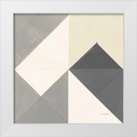 Triangles IV Neutral Crop White Modern Wood Framed Art Print by Schick, Mike