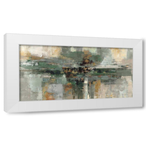 Morning Fjord Rifle Green White Modern Wood Framed Art Print by Vassileva, Silvia