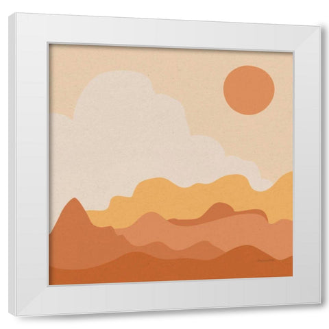 Mountainous I Orange White Modern Wood Framed Art Print by Miller, Sara Zieve