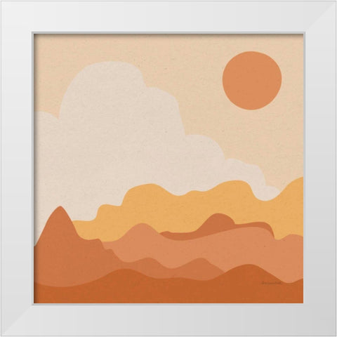 Mountainous I Orange White Modern Wood Framed Art Print by Miller, Sara Zieve