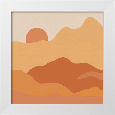 Mountainous II Orange White Modern Wood Framed Art Print by Miller, Sara Zieve