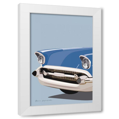American Vintage Car II White Modern Wood Framed Art Print by Escalante, Omar