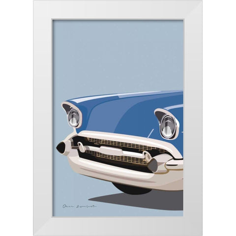 American Vintage Car II White Modern Wood Framed Art Print by Escalante, Omar