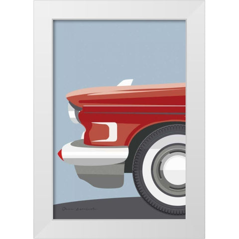 American Vintage Car III White Modern Wood Framed Art Print by Escalante, Omar