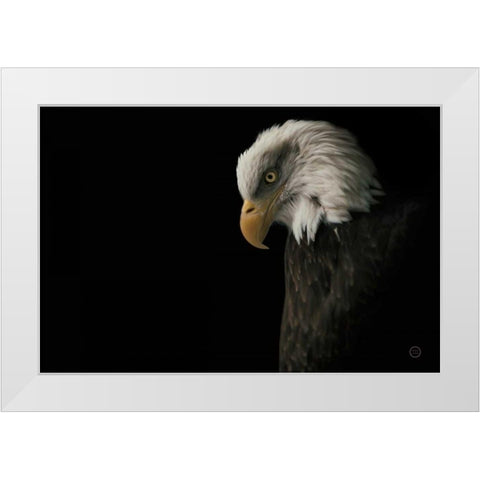 Eagle Bow White Modern Wood Framed Art Print by Larson, Nathan