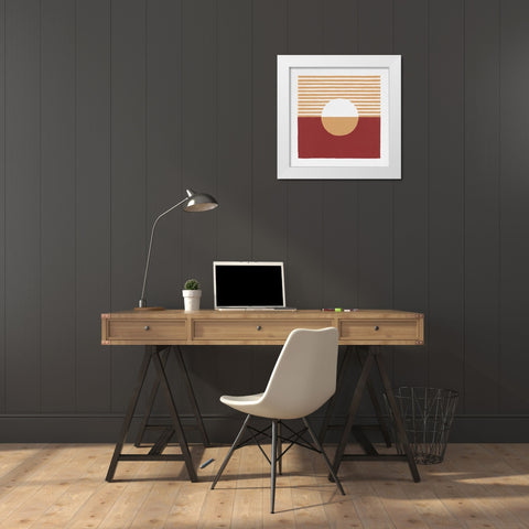 Reflection III Red Yellow White Modern Wood Framed Art Print by Hershey, Moira