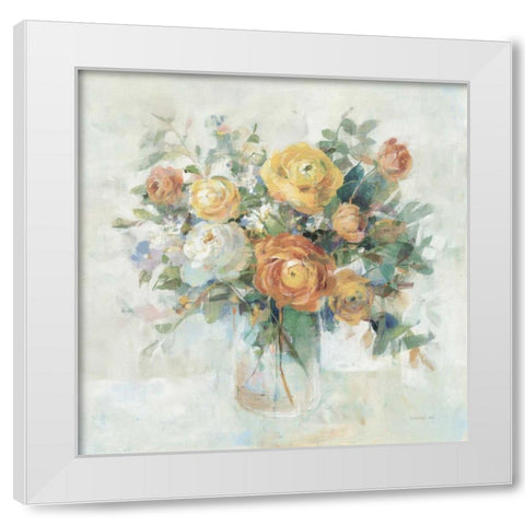 Blooming Splendor I Neutral White Modern Wood Framed Art Print by Nai, Danhui