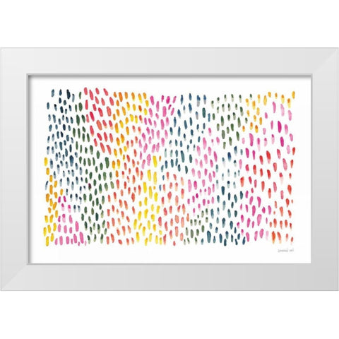 Fullness of Dots White Modern Wood Framed Art Print by Nai, Danhui