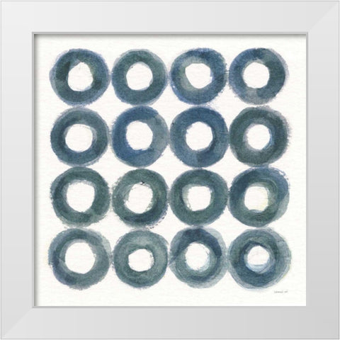 Fullness of Circles White Modern Wood Framed Art Print by Nai, Danhui