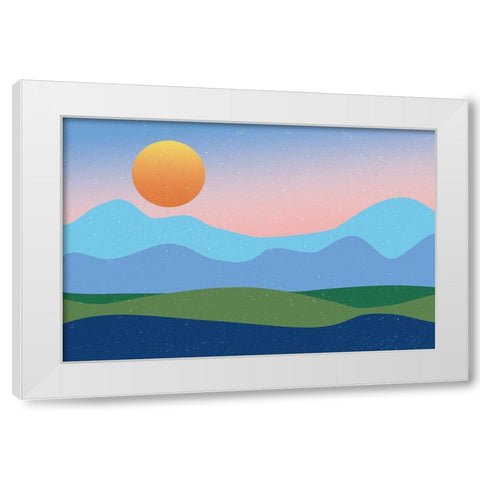 Mountaintop No Words White Modern Wood Framed Art Print by Wild Apple Portfolio