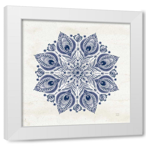Bohemian Vibes VI Mandala Blue White Modern Wood Framed Art Print by June, Dina