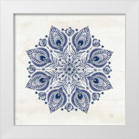 Bohemian Vibes VI Mandala Blue White Modern Wood Framed Art Print by June, Dina
