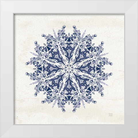 Bohemian Vibes VII Mandala Blue White Modern Wood Framed Art Print by June, Dina