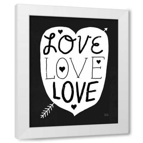 Love Love Love Black White Modern Wood Framed Art Print by Mullan, Michael