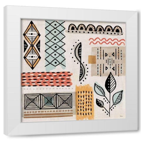 Tribal Tones IV White Modern Wood Framed Art Print by Charron, Veronique