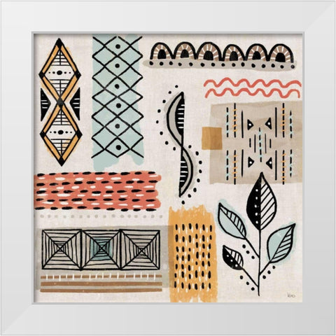 Tribal Tones IV White Modern Wood Framed Art Print by Charron, Veronique