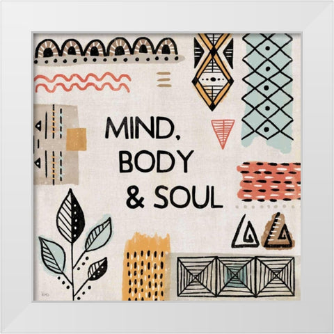 Tribal Tones VI White Modern Wood Framed Art Print by Charron, Veronique