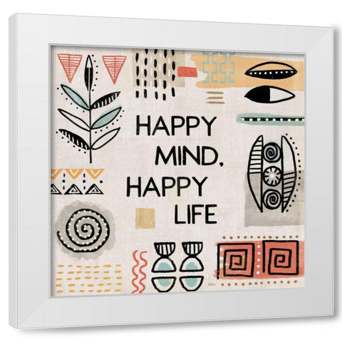 Tribal Tones VII White Modern Wood Framed Art Print by Charron, Veronique