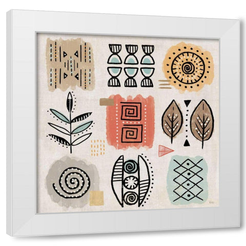 Tribal Tones VIII White Modern Wood Framed Art Print by Charron, Veronique