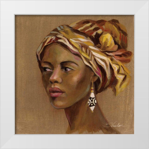 African Beauty II White Modern Wood Framed Art Print by Vassileva, Silvia