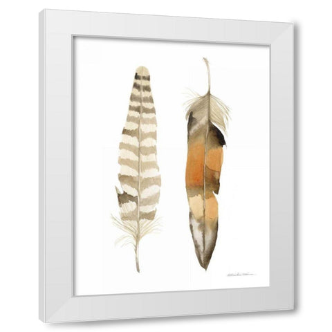 Natural Feathers II White Modern Wood Framed Art Print by McKenna, Kathleen Parr