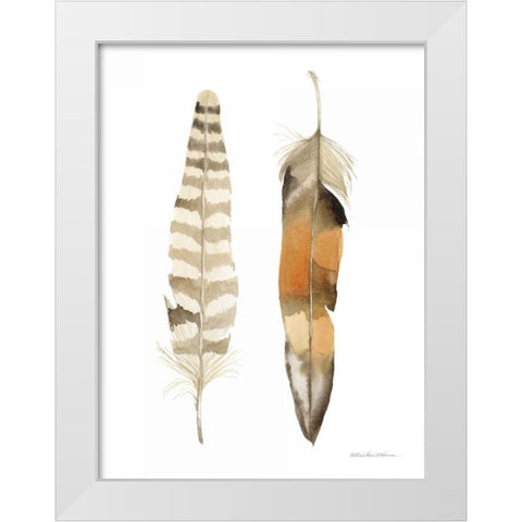 Natural Feathers II White Modern Wood Framed Art Print by McKenna, Kathleen Parr