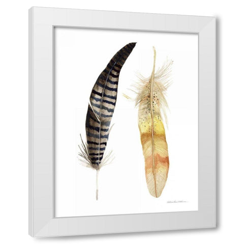 Natural Feathers III White Modern Wood Framed Art Print by McKenna, Kathleen Parr