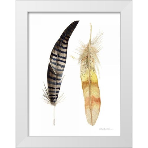 Natural Feathers III White Modern Wood Framed Art Print by McKenna, Kathleen Parr