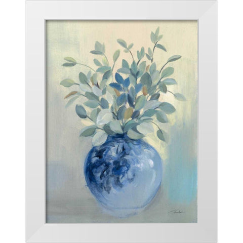 Sage Botanical White Modern Wood Framed Art Print by Vassileva, Silvia
