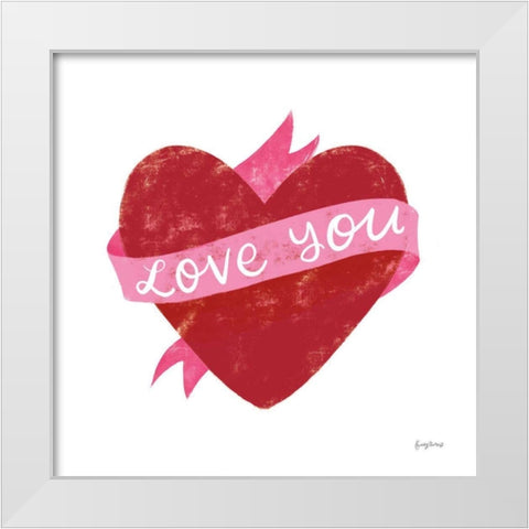 Love Letters VIII Deep Red White Modern Wood Framed Art Print by Thorns, Becky