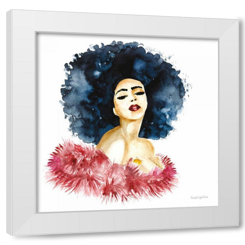 In the Moment White Modern Wood Framed Art Print by Charro, Mercedes Lopez