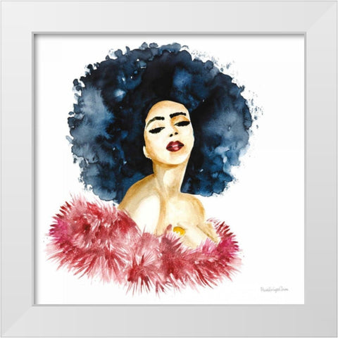 In the Moment White Modern Wood Framed Art Print by Charro, Mercedes Lopez