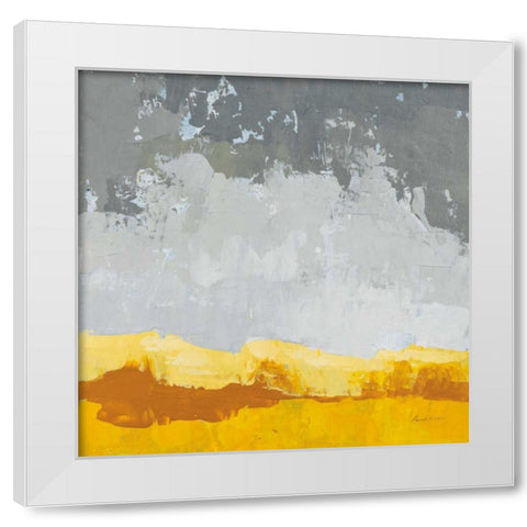 Landscape Yellow Grey White Modern Wood Framed Art Print by Munger, Pamela