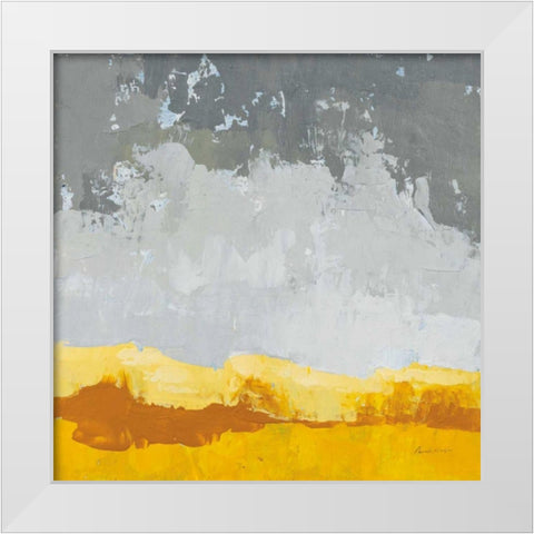 Landscape Yellow Grey White Modern Wood Framed Art Print by Munger, Pamela