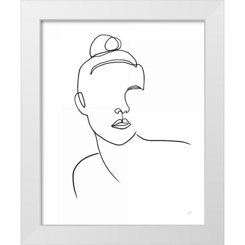 Her White Modern Wood Framed Art Print by Panganiban, Karyn