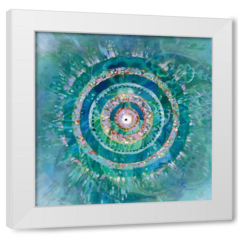 Ocean Mandala White Modern Wood Framed Art Print by Nai, Danhui