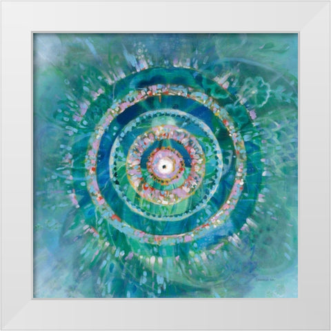 Ocean Mandala White Modern Wood Framed Art Print by Nai, Danhui