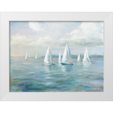 Setting Sail White Modern Wood Framed Art Print by Nai, Danhui