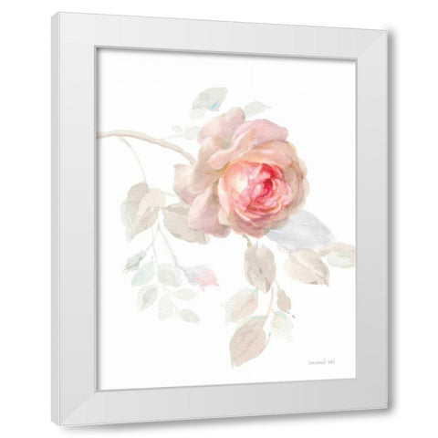 Gentle Rose I White Modern Wood Framed Art Print by Nai, Danhui