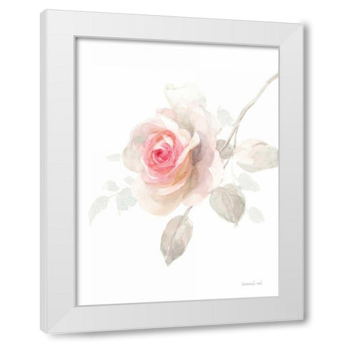 Gentle Rose II White Modern Wood Framed Art Print by Nai, Danhui