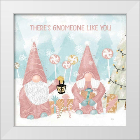 Gnome Sweet Gnome II Blush White Modern Wood Framed Art Print by Charron, Veronique