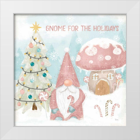 Gnome Sweet Gnome V Blush White Modern Wood Framed Art Print by Charron, Veronique