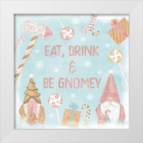 Gnome Sweet Gnome VI Blush White Modern Wood Framed Art Print by Charron, Veronique