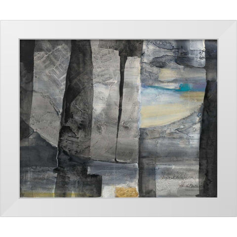 Cracks in the Wall White Modern Wood Framed Art Print by Hristova, Albena