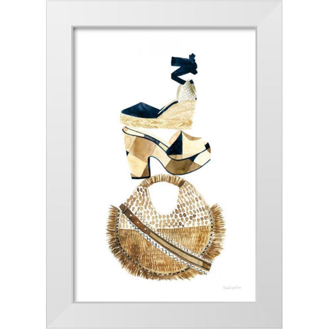 Beach Glam II Navy White Modern Wood Framed Art Print by Charro, Mercedes Lopez